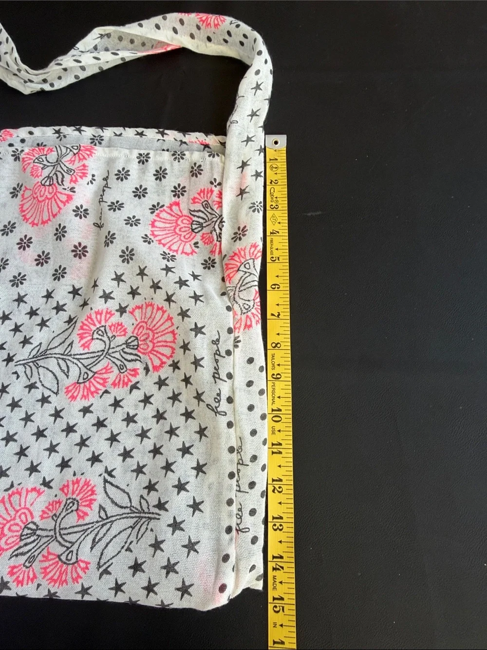 Free People Pink Floral Star Print Sheer Cloth Shoulder Tote Bag Like New